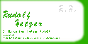 rudolf hetzer business card